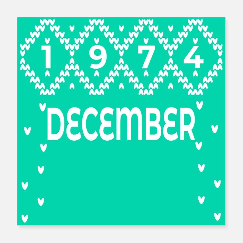 WINTER, 52. GEBURTSTAG DEZEMBER 1974 Poster 40x40 cm