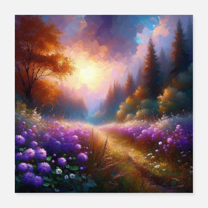Fleurs d'automne émergent 2 Poster 40 x 40 cm