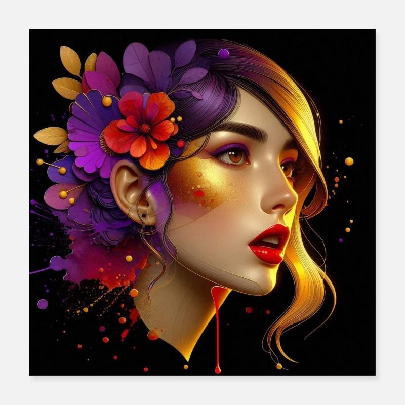 Lebendige Farben 2 - Poster 40x40 cm - Weiß