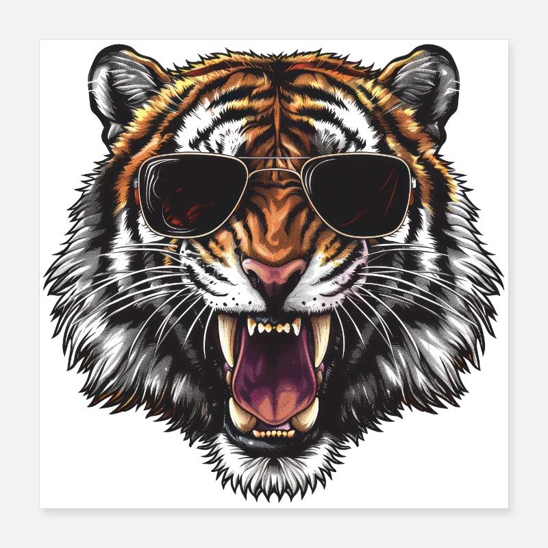 Lunettes de soleil Roaring Tiger Poster 40 x 40 cm
