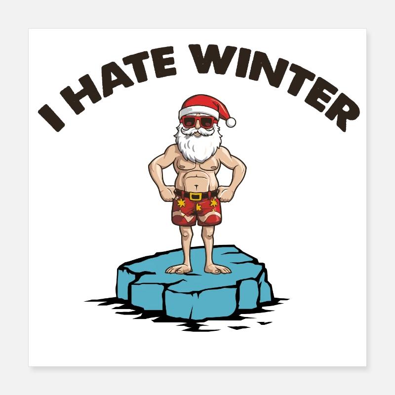 weihnachtsmann eisscholle winter Poster 40x40 cm