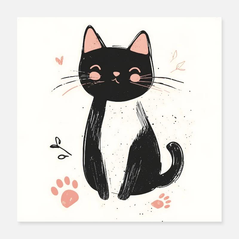POD Chat empreinte 2 Poster 40 x 40 cm