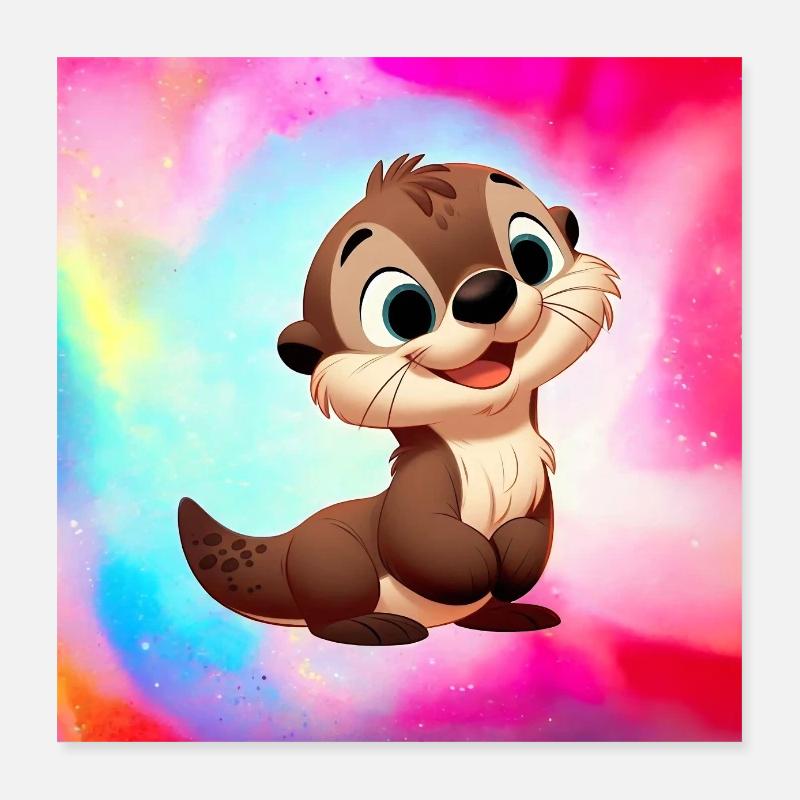 Fischotter 5 Poster 40x40 cm