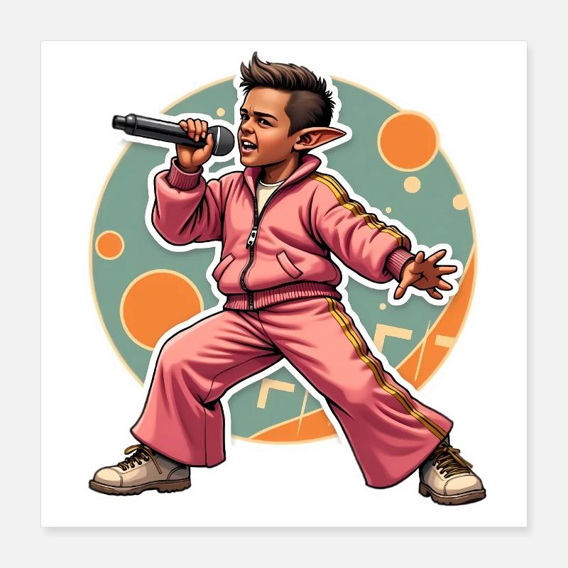 Elf Rapper in Action Poster 16" x 16" (40x40 cm)