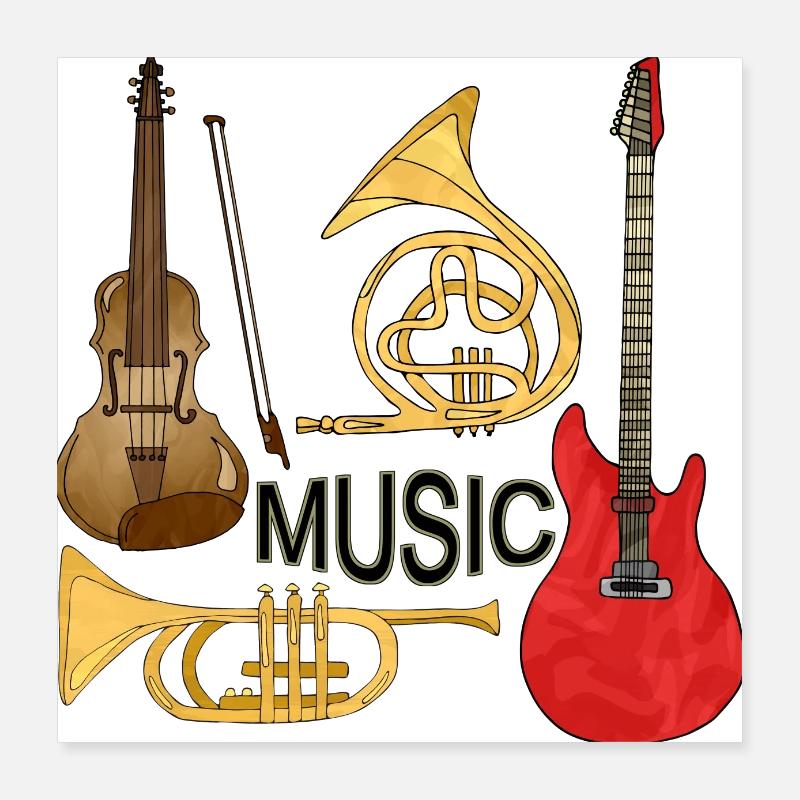 Instruments de musique Poster 40 x 40 cm