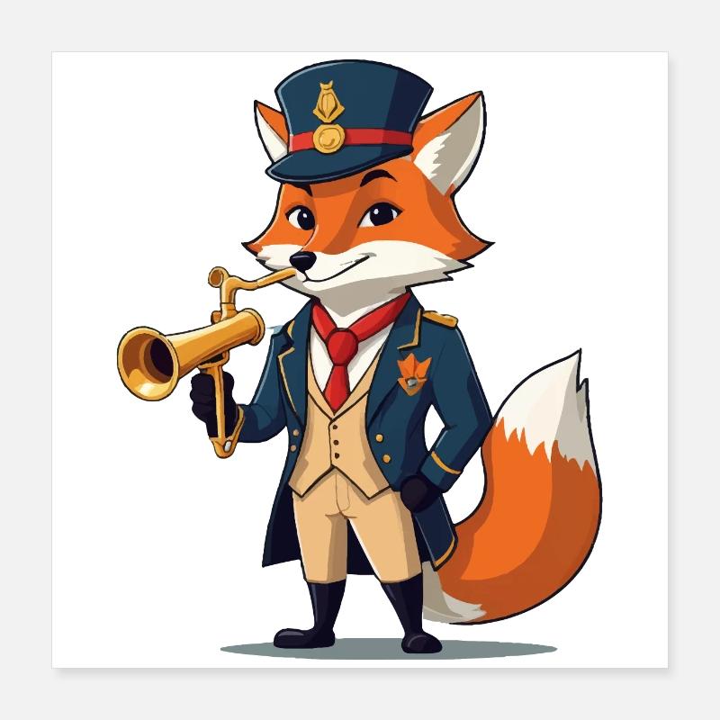 Fox Postman Poster 16" x 16" (40x40 cm)