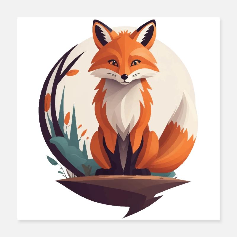 Fox Poster 16" x 16" (40x40 cm)
