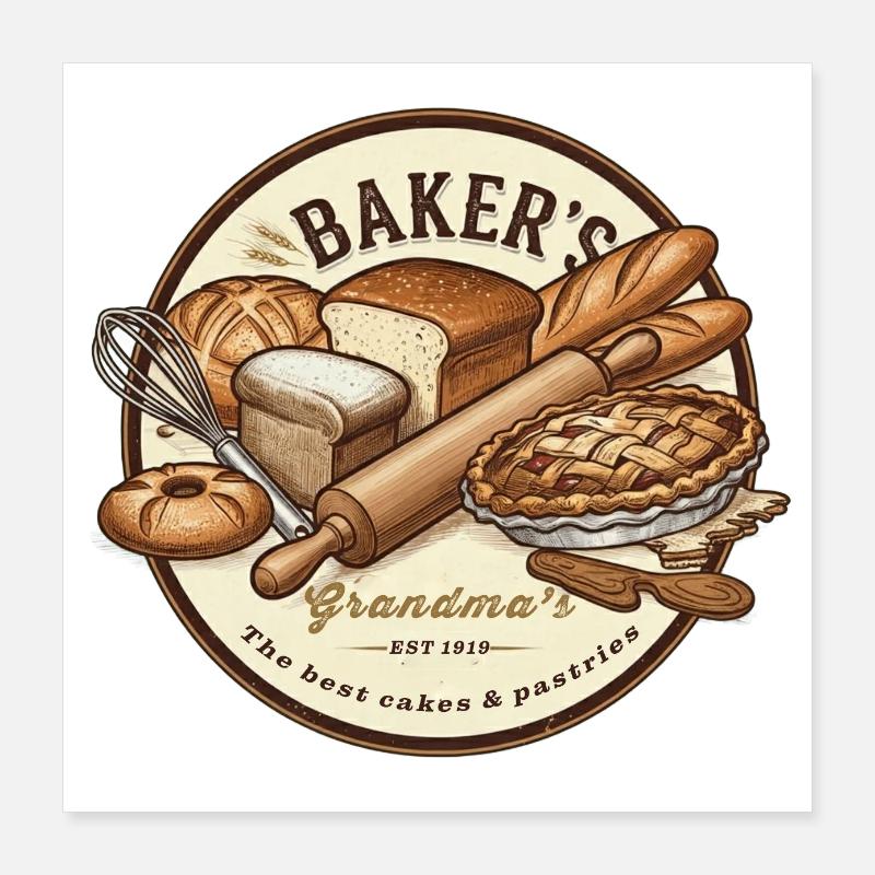 grandmas bakery Poster 16" x 16" (40x40 cm)