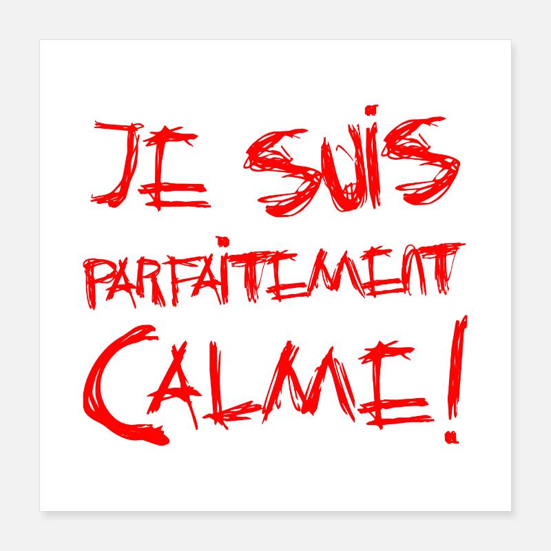 JE SUIS PARFAITEMENT CALME ! Poster 40 x 40 cm