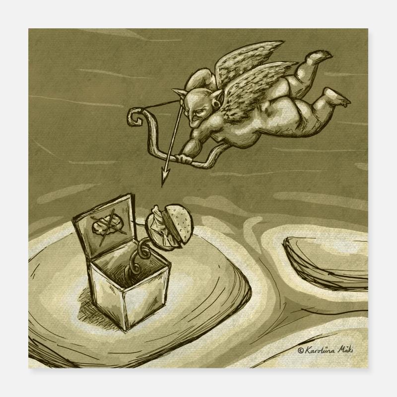 Essen Himmel Goblin Engel Poster 40x40 cm