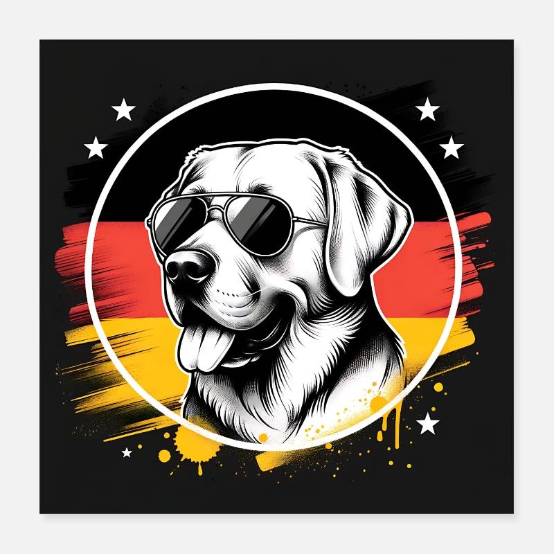 Labrador Retriever Lab with Sunglasses Poster 16" x 16" (40x40 cm)