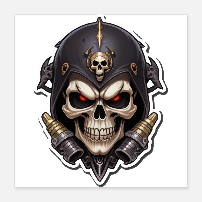 Totenkopf Skull Poster 16" x 16" (40x40 cm)