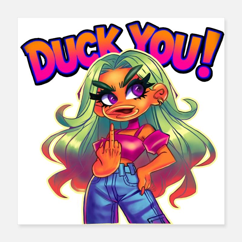 Duck dich!! Poster 40x40 cm