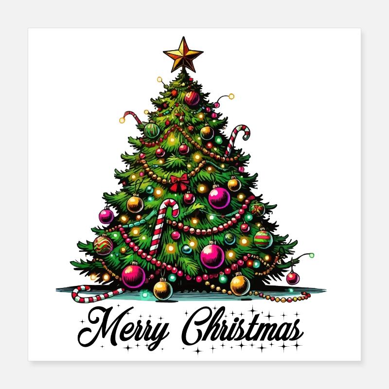 Weihnachtsbaum Poster 40x40 cm