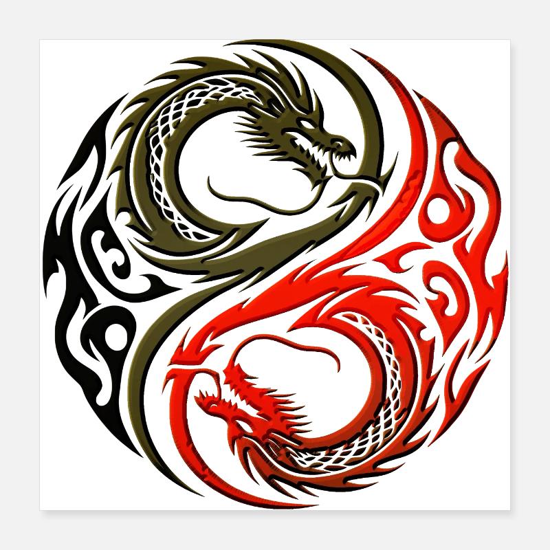 Fantasy Dragon Anime Dragon Head Myth Reptile Snake Poster 16" x 16" (40x40 cm)