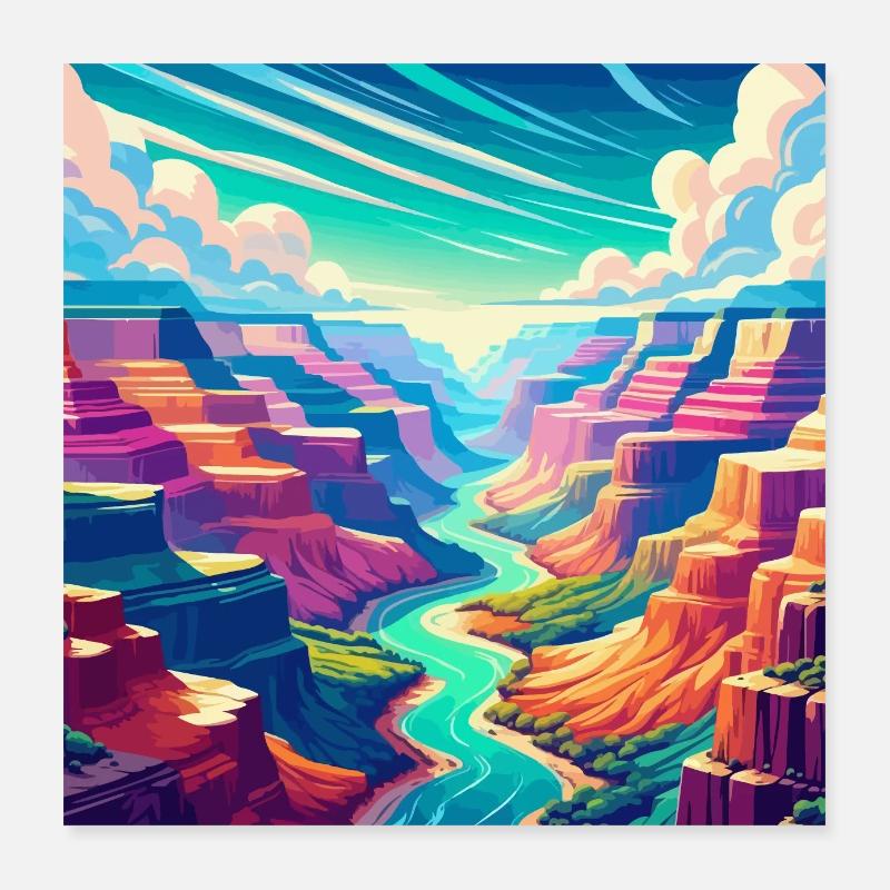 Bunter Canyon Poster 40x40 cm