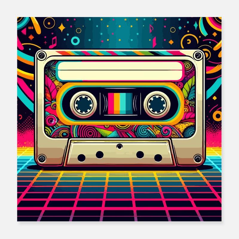 Retro cassette vibes Poster 16" x 16" (40x40 cm)