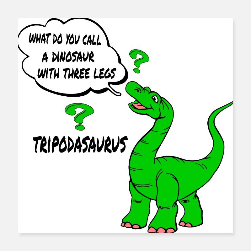 Einzigartiger Dinosaurier-Spaß Poster 40x40 cm