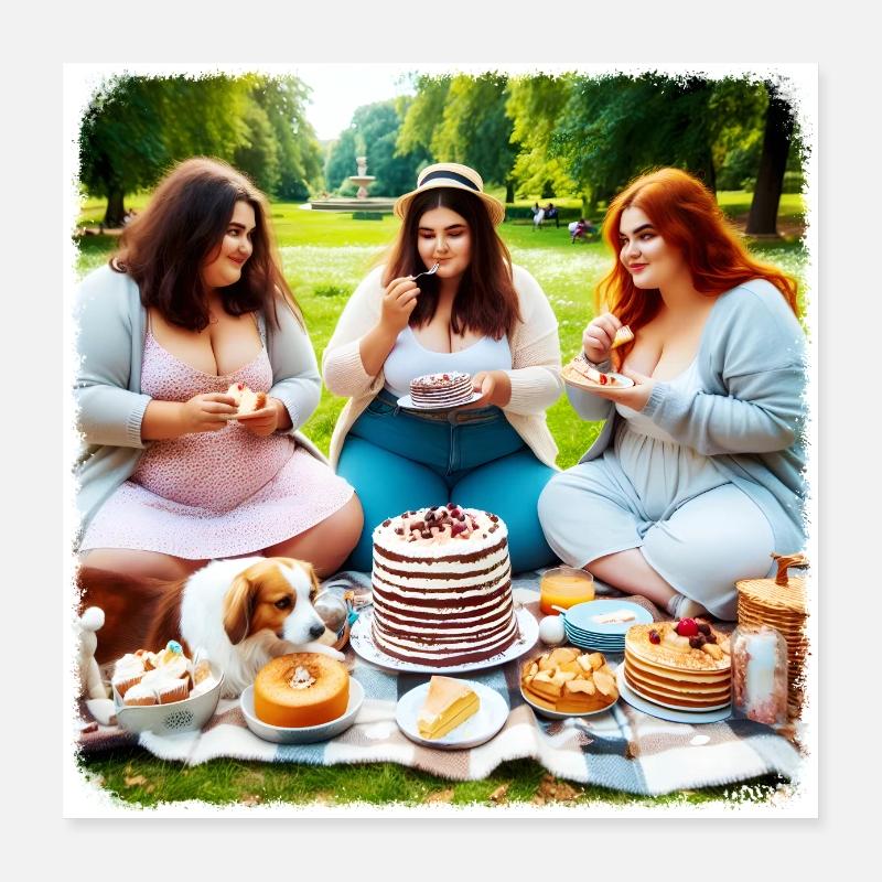 Satire du gâteau et de la société Poster 40 x 40 cm