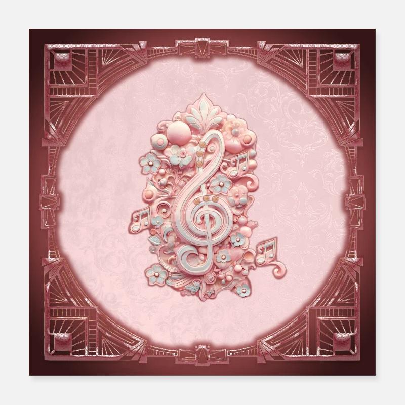 Harmony in pink, a majestic and stylized keystone Poster 16" x 16" (40x40 cm)