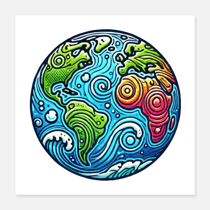 Planète Terre Poster 40 x 40 cm