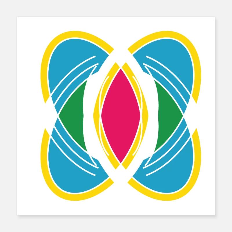 Abstract with different colors and patterns Poster 16" x 16" (40x40 cm)