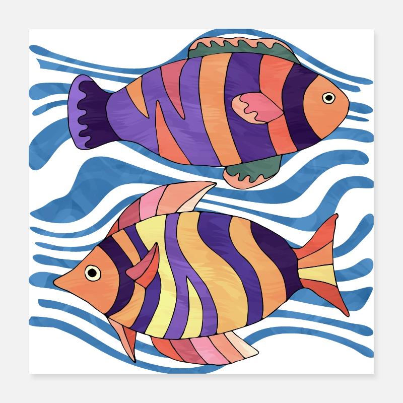 Fishes Poster 16" x 16" (40x40 cm)