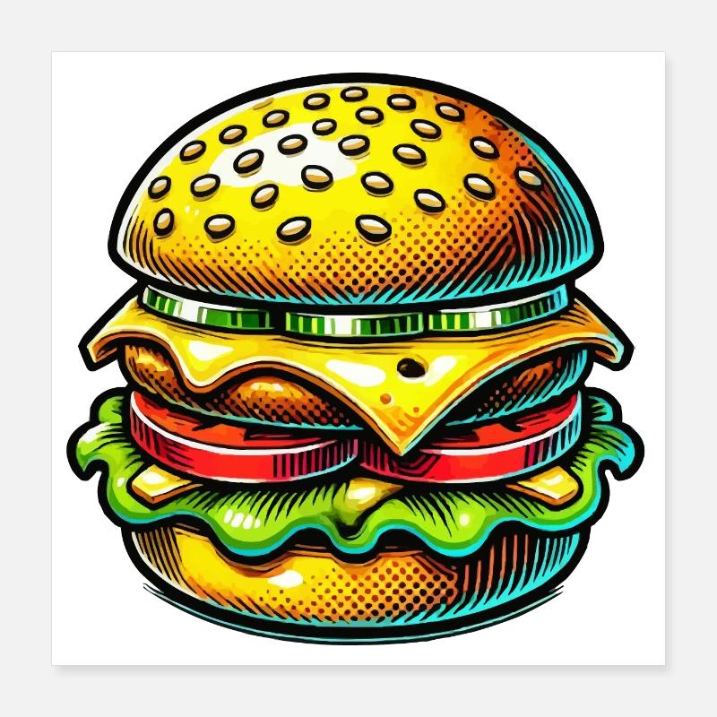 hamburger Poster 16" x 16" (40x40 cm)