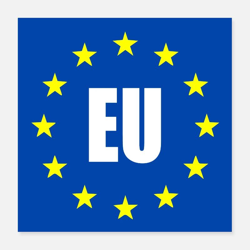 Eu flagge Poster 40x40 cm