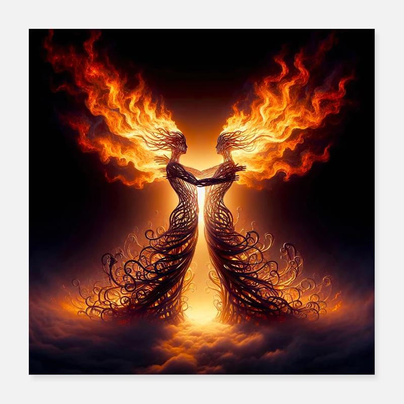 Twin Flames Poster 16" x 16" (40x40 cm)