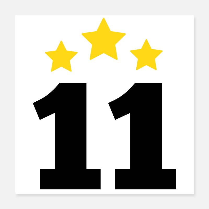 11 Year Star - 11th Anniversary Gift Poster 16" x 16" (40x40 cm)