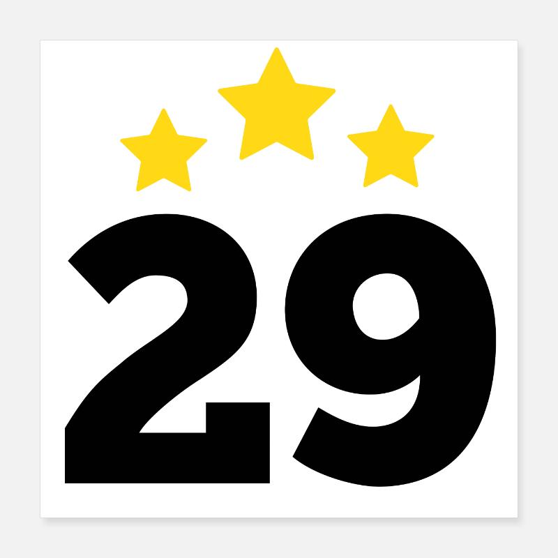 29 Years Star - 29th Anniversary Gift Poster 16" x 16" (40x40 cm)