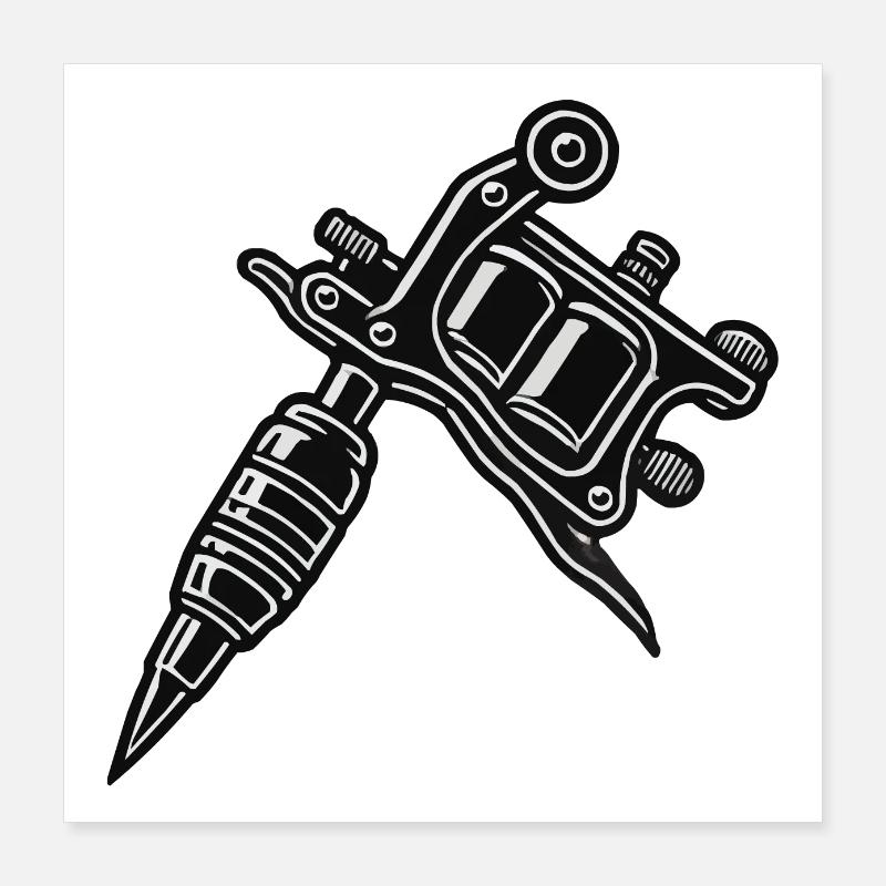 machine à tatouer Poster 40 x 40 cm