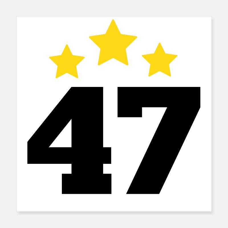 47 Years Star - 47th Anniversary Gift Poster 16" x 16" (40x40 cm)