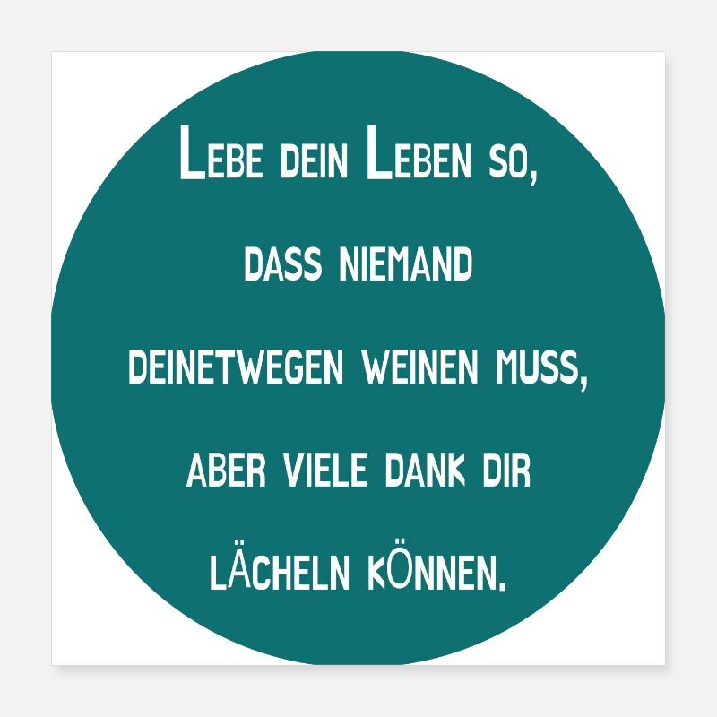 Lebe mit Lächeln Poster 40x40 cm