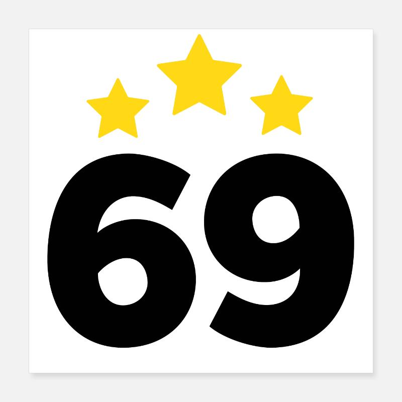 69 Years Star - 69th Anniversary Gift Poster 16" x 16" (40x40 cm)