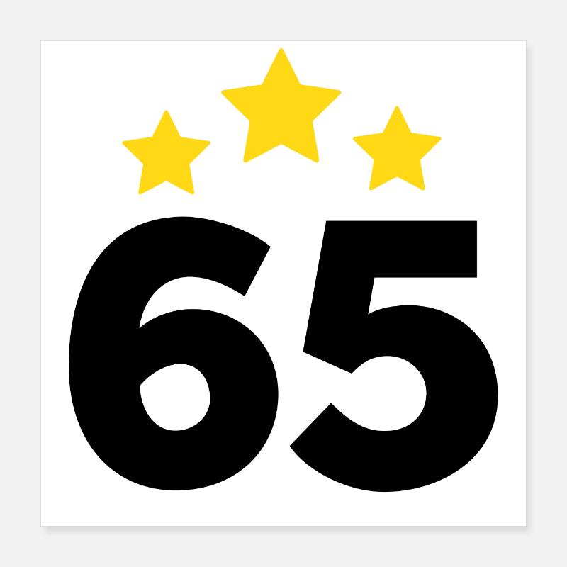 65 Years Star - 65th Anniversary Gift Poster 16" x 16" (40x40 cm)