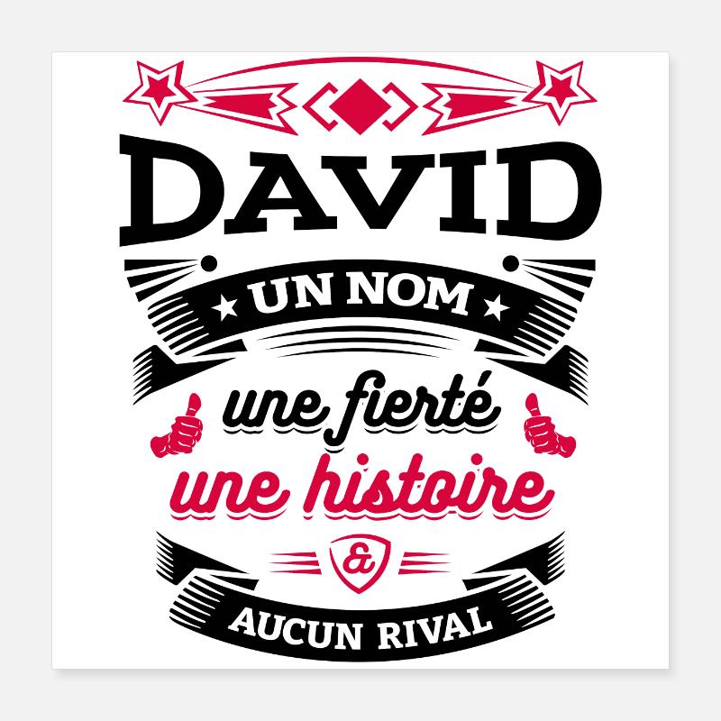 DAVID UN NOM UNE FIERTÉ AUCUN RIVAL Poster 40 x 40 cm