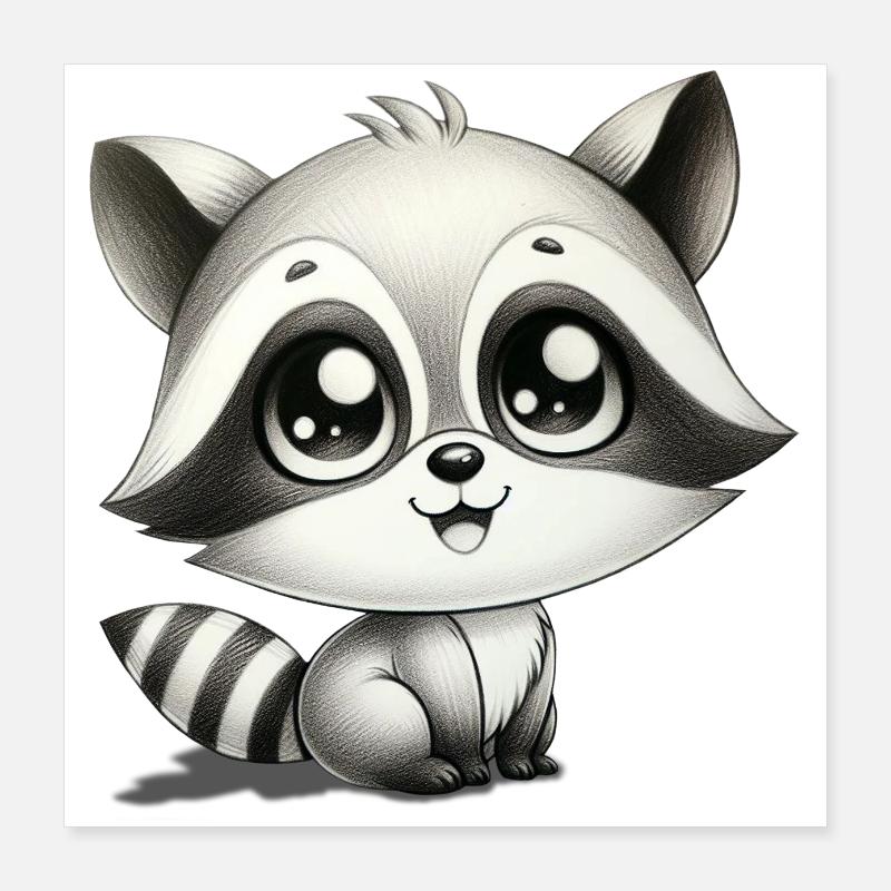 raccoon Poster 16" x 16" (40x40 cm)