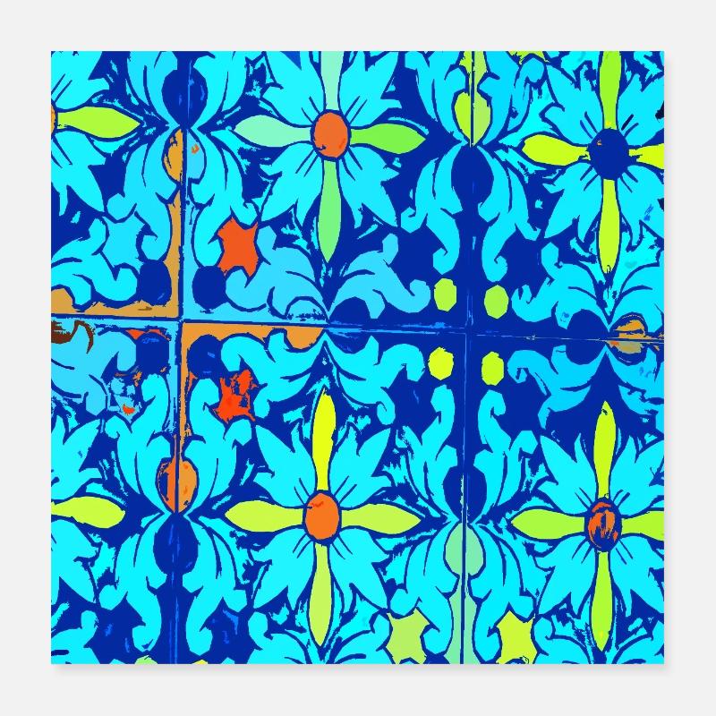 Céramique bleue Poster 40 x 40 cm