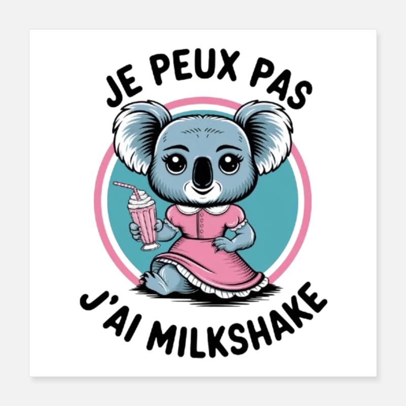 koala milkshake Poster 40 x 40 cm