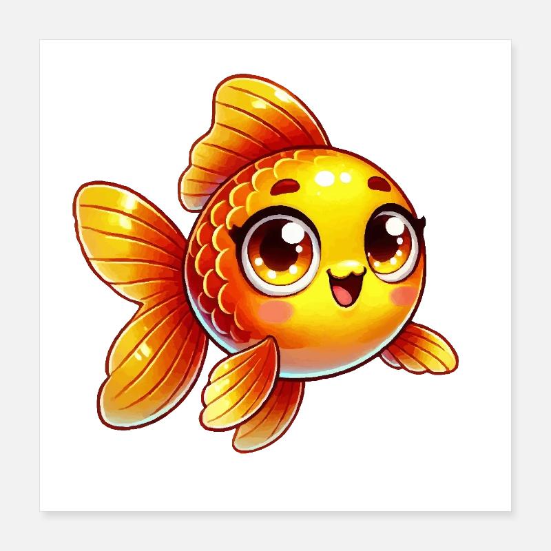 poisson rouge Poster 40 x 40 cm