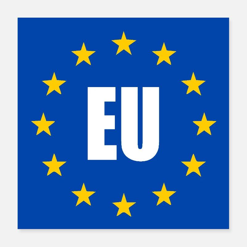 EU flag Poster 16" x 16" (40x40 cm)