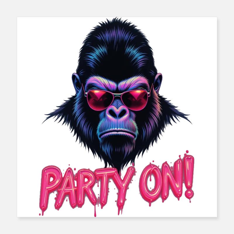 Gorilla - Party On Poster 40x40 cm