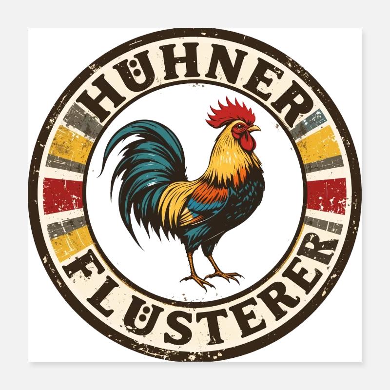 Hühnerflüsterer - chicken whisperer 090437 Poster 40x40 cm