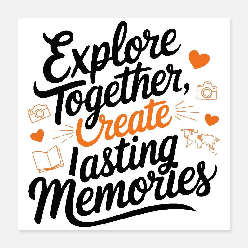 Explorez ensemble adevnture citation de voyage art texte Poster 40 x 40 cm