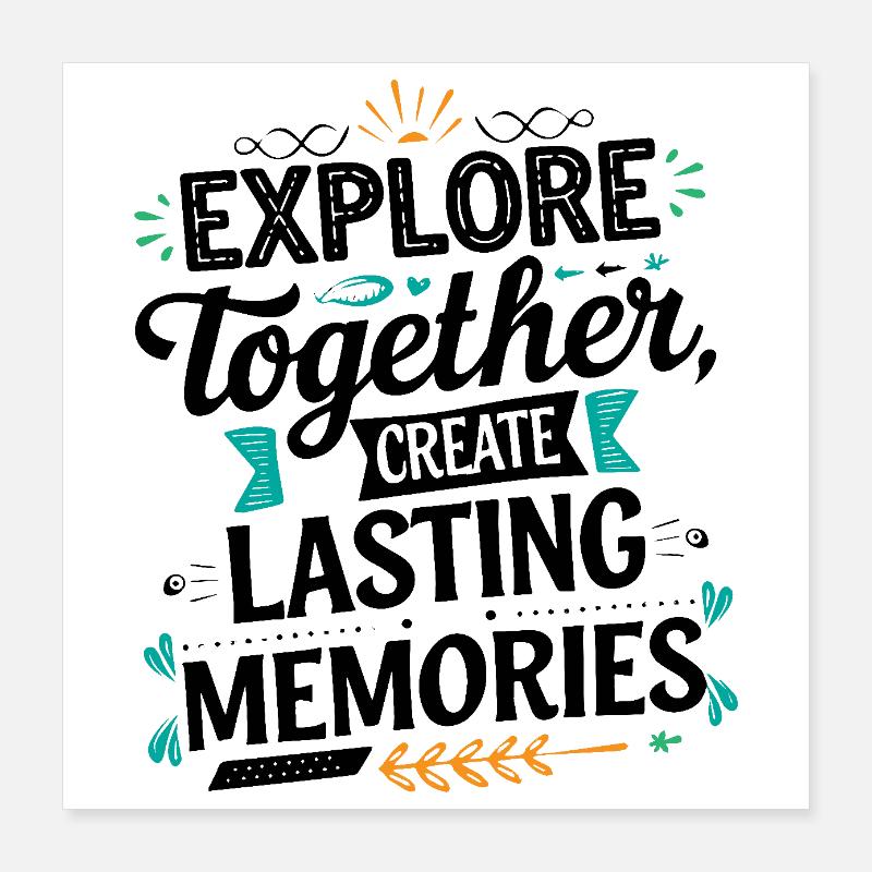 Explorez ensemble adevnture citation de voyage art texte Poster 40 x 40 cm