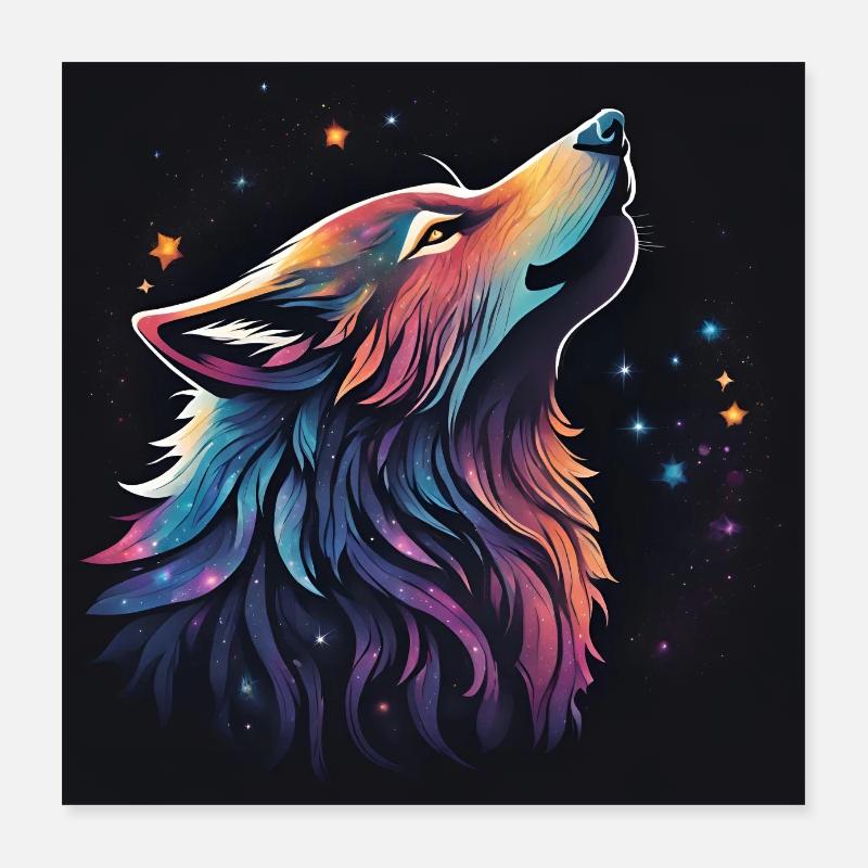 Galaxie-Wolf Poster 40x40 cm