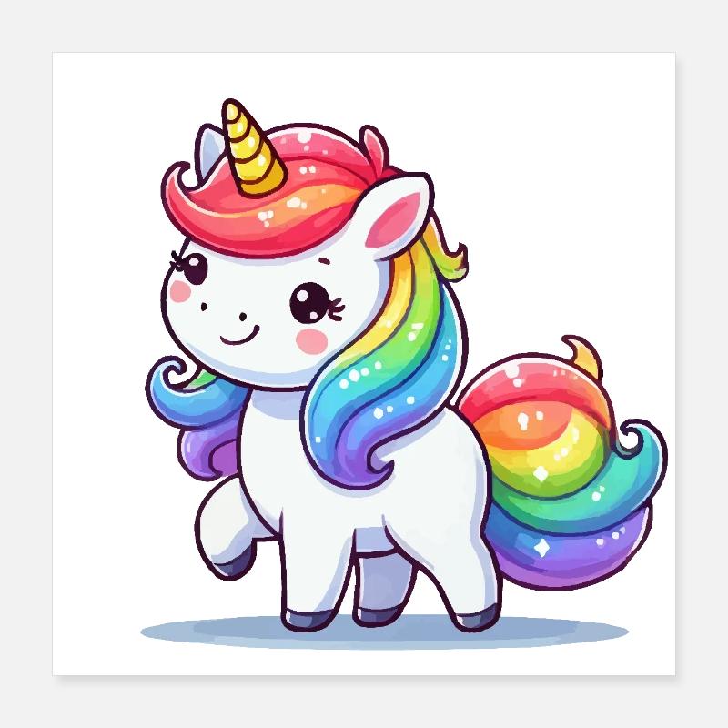 Bande dessinée Licorne Poster 40 x 40 cm