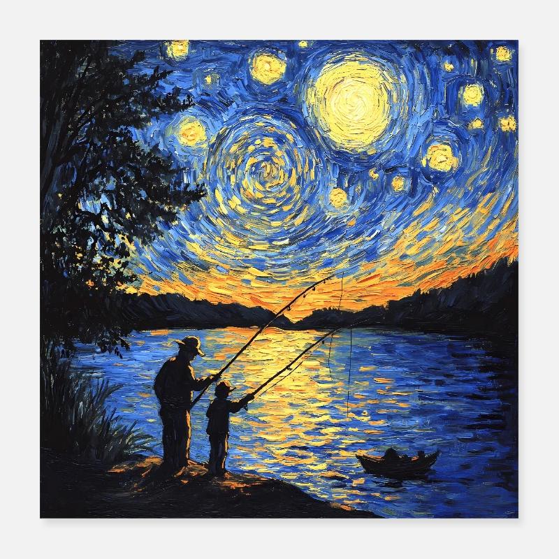 Pêcheur Van Gogh Poster 40 x 40 cm
